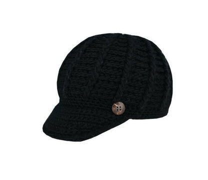Women’s Knitted Peak Beanie Cap – Soft Winter Knit with Visor by Avenel - Urban Caps