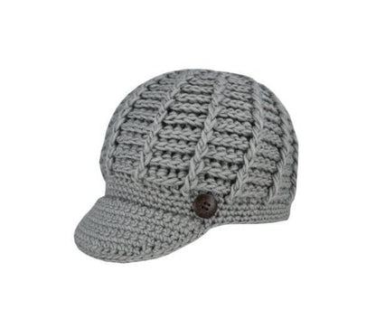 Women’s Knitted Peak Beanie Cap – Soft Winter Knit with Visor by Avenel - Urban Caps