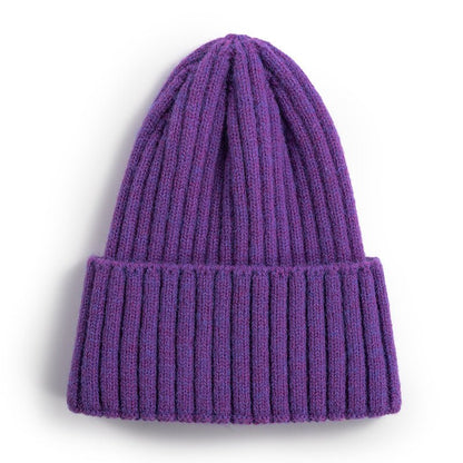 Women’s Korean - Style Knit Beanie – Thick Winter Wool Hat in Solid Colors - Urban Caps