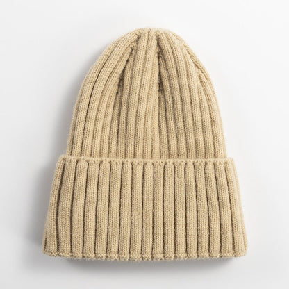 Women’s Korean - Style Knit Beanie – Thick Winter Wool Hat in Solid Colors - Urban Caps