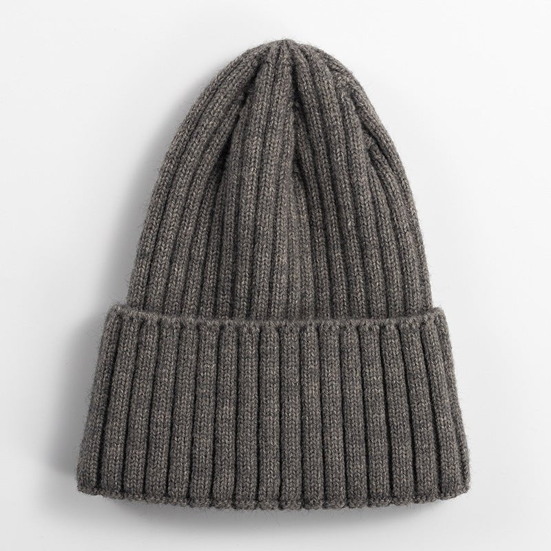 Women’s Korean - Style Knit Beanie – Thick Winter Wool Hat in Solid Colors - Urban Caps