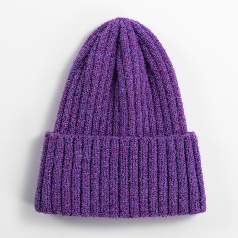 Women’s Korean - Style Knit Beanie – Thick Winter Wool Hat in Solid Colors - Urban Caps