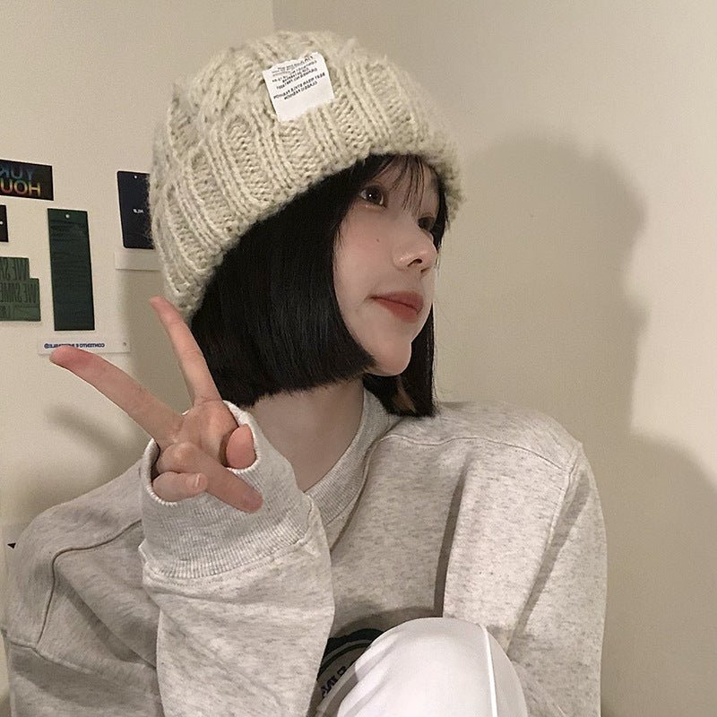 Women’s Loose Fit Wool Beanie – Soft Solid Color Knit Hat for Winter Style - Urban Caps