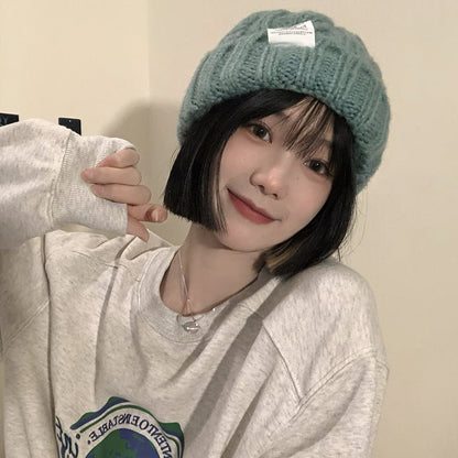 Women’s Loose Fit Wool Beanie – Soft Solid Color Knit Hat for Winter Style - Urban Caps