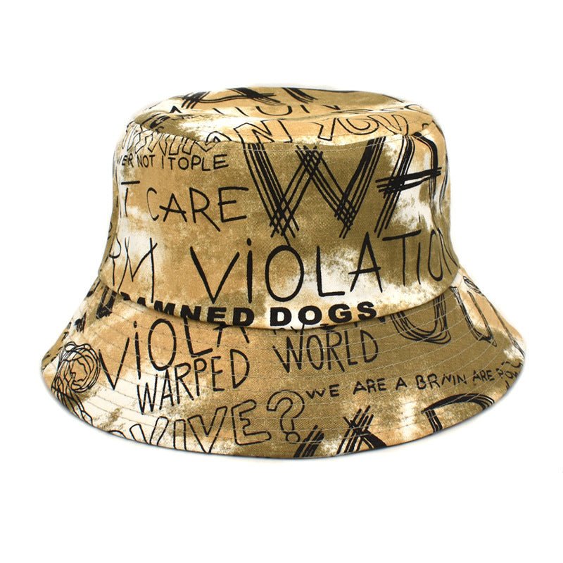 Women's New Graffiti Printing Bucket Hat Men's Summer Outdoor Travel Sun Protection Sun Hat Fashion Trend Bucket Hat - Urban Caps