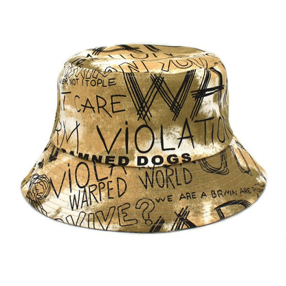 Women's New Graffiti Printing Bucket Hat Men's Summer Outdoor Travel Sun Protection Sun Hat Fashion Trend Bucket Hat - Urban Caps