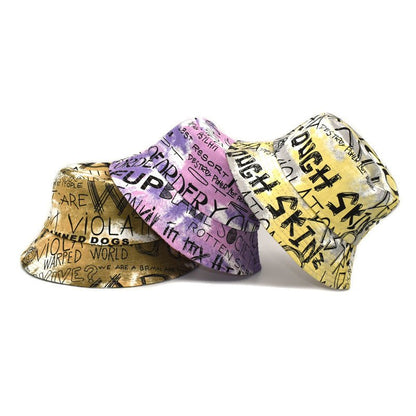 Women's New Graffiti Printing Bucket Hat Men's Summer Outdoor Travel Sun Protection Sun Hat Fashion Trend Bucket Hat - Urban Caps