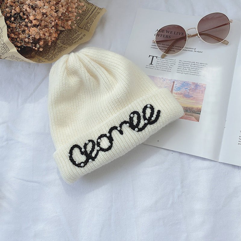 Women’s Pearl Knit Beanie – Elegant Woolen Hat with Small Accent Design - Urban Caps