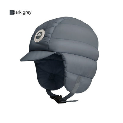 Women's Plush Winter Beanie – Windproof Down Hat with Ear Warmers for Cycling & Outdoor Cold - Urban Caps