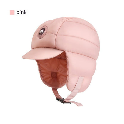 Women's Plush Winter Beanie – Windproof Down Hat with Ear Warmers for Cycling & Outdoor Cold - Urban Caps