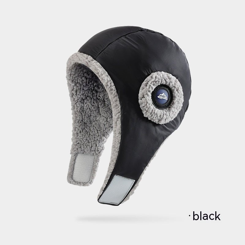 Women's Plush Winter Beanie – Windproof Down Hat with Ear Warmers for Cycling & Outdoor Cold - Urban Caps