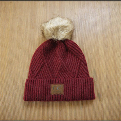 Women’s Pom Pom Knit Beanie – Thick Woolen Hat with Flanged Edge - Urban Caps