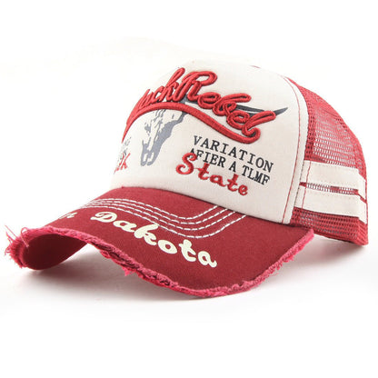 Women's Summer Washed Bull Head Embroidered Baseball Cap - Urban Caps