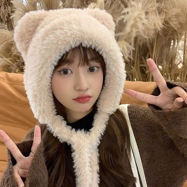 Women’s Winter Beanie with Earflaps – Cute Korean Style Wool Hat - Urban Caps