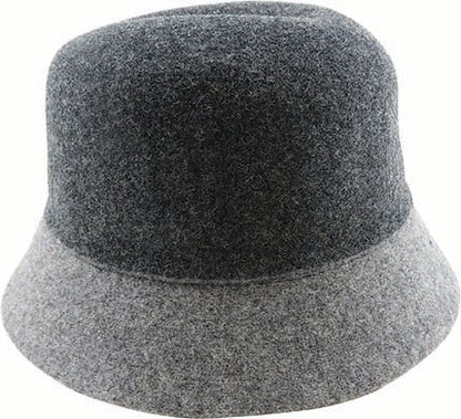 Wool Blend Two - Tone Small Brim Cloche Hat - Urban Caps