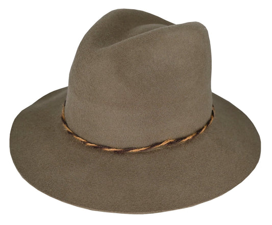 Wool Felt Safari Hat with Jute Twine Trim – Adjustable Fit - Urban Caps