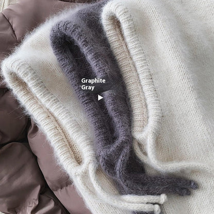 Wool Knit Beanie with Built - In Scarf – Warm Winter Hat with Neck & Face Coverage - Urban Caps
