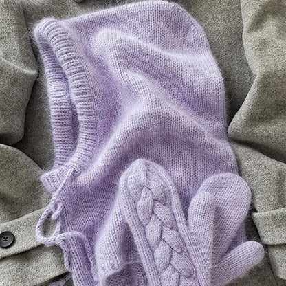 Wool Knit Beanie with Built - In Scarf – Warm Winter Hat with Neck & Face Coverage - Urban Caps