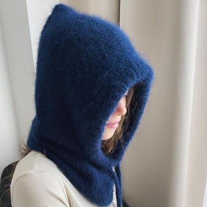 Wool Knit Beanie with Built - In Scarf – Warm Winter Hat with Neck & Face Coverage - Urban Caps