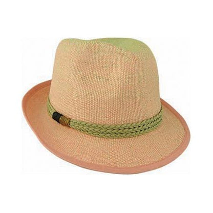 Woven Trilby Hat with Braided Suede Band - Urban Caps