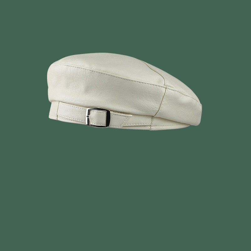 Autumn Popular Soft Leather Textured Beret Flat Cap - Urban Caps
