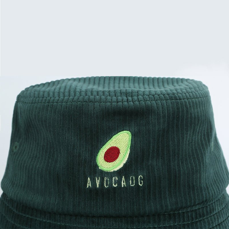 Avocado Embroidered Corduroy Cap Bucket Hat - Urban Caps
