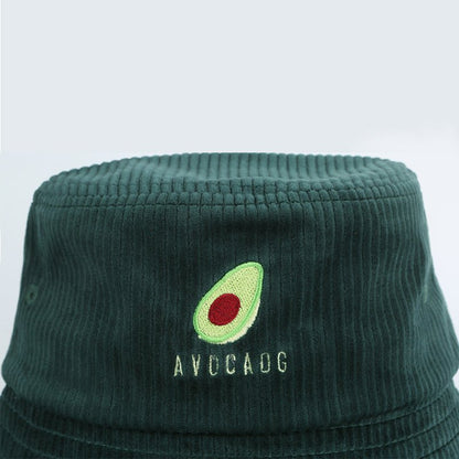 Avocado Embroidered Corduroy Cap Bucket Hat - Urban Caps