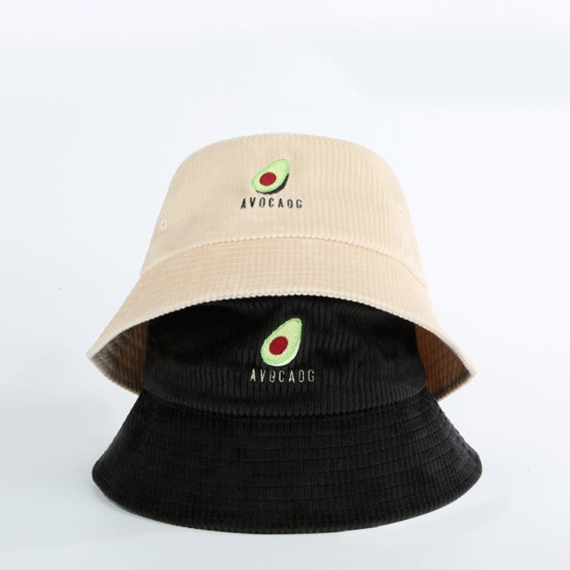 Avocado Embroidered Corduroy Cap Bucket Hat - Urban Caps