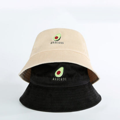 Avocado Embroidered Corduroy Cap Bucket Hat - Urban Caps
