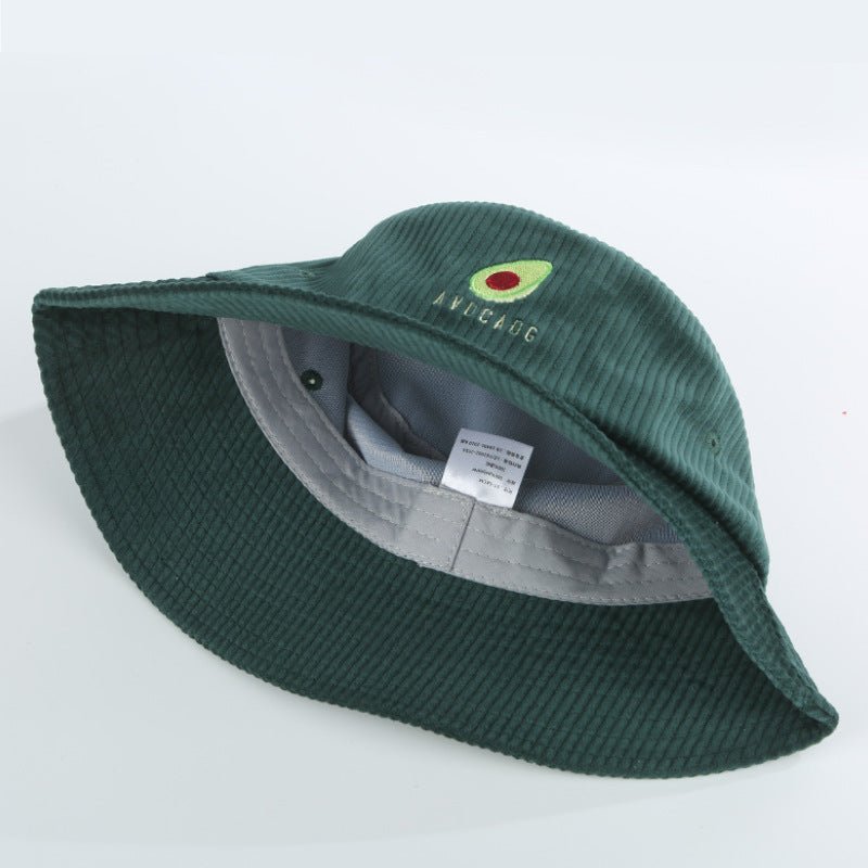 Avocado Embroidered Corduroy Cap Bucket Hat - Urban Caps