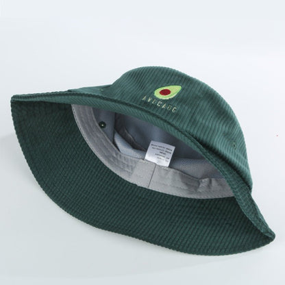 Avocado Embroidered Corduroy Cap Bucket Hat - Urban Caps