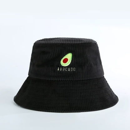 Avocado Embroidered Corduroy Cap Bucket Hat - Urban Caps