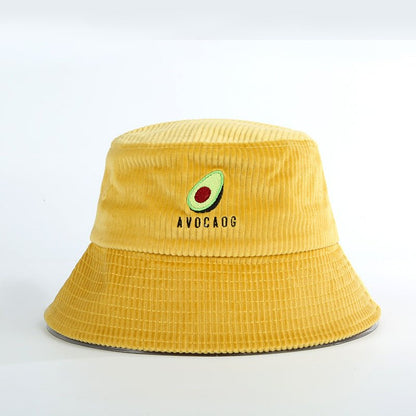 Avocado Embroidered Corduroy Cap Bucket Hat - Urban Caps