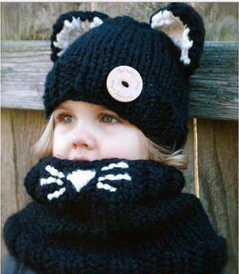 Baby Girls Hats Handmade Kids Winter Hats Wrap Bear Scarf Caps Kids Hat - Urban Caps
