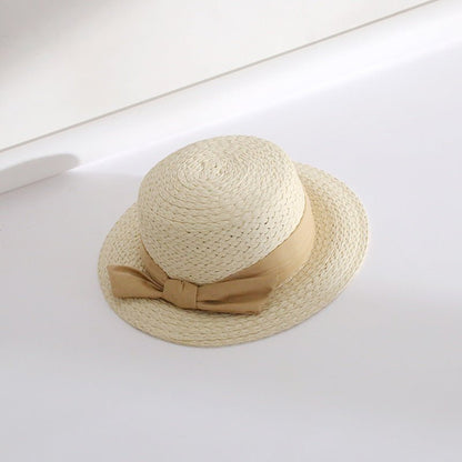 Bow Big Brim Straw Bucket Hat - Urban Caps