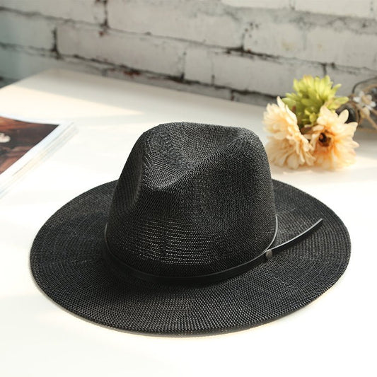British Female Hat Men's Straw Hat Black Jazz Fedoras Hat - Urban Caps