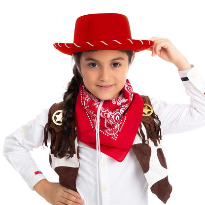 Children's Rope Non-Woven Brown Brim Cowboy Hat - Urban Caps