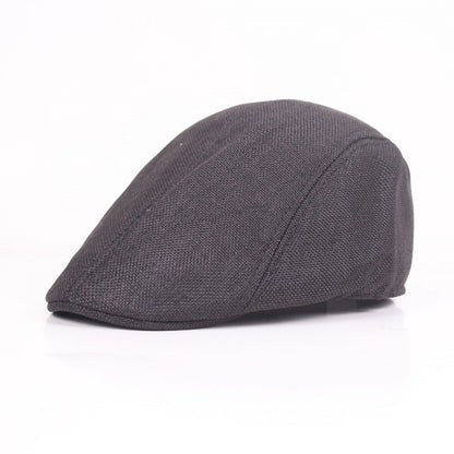 Cotton Linen Beret Spring And Autumn Men's Breathable Cap Forward Cap Flat Cap - Urban Caps