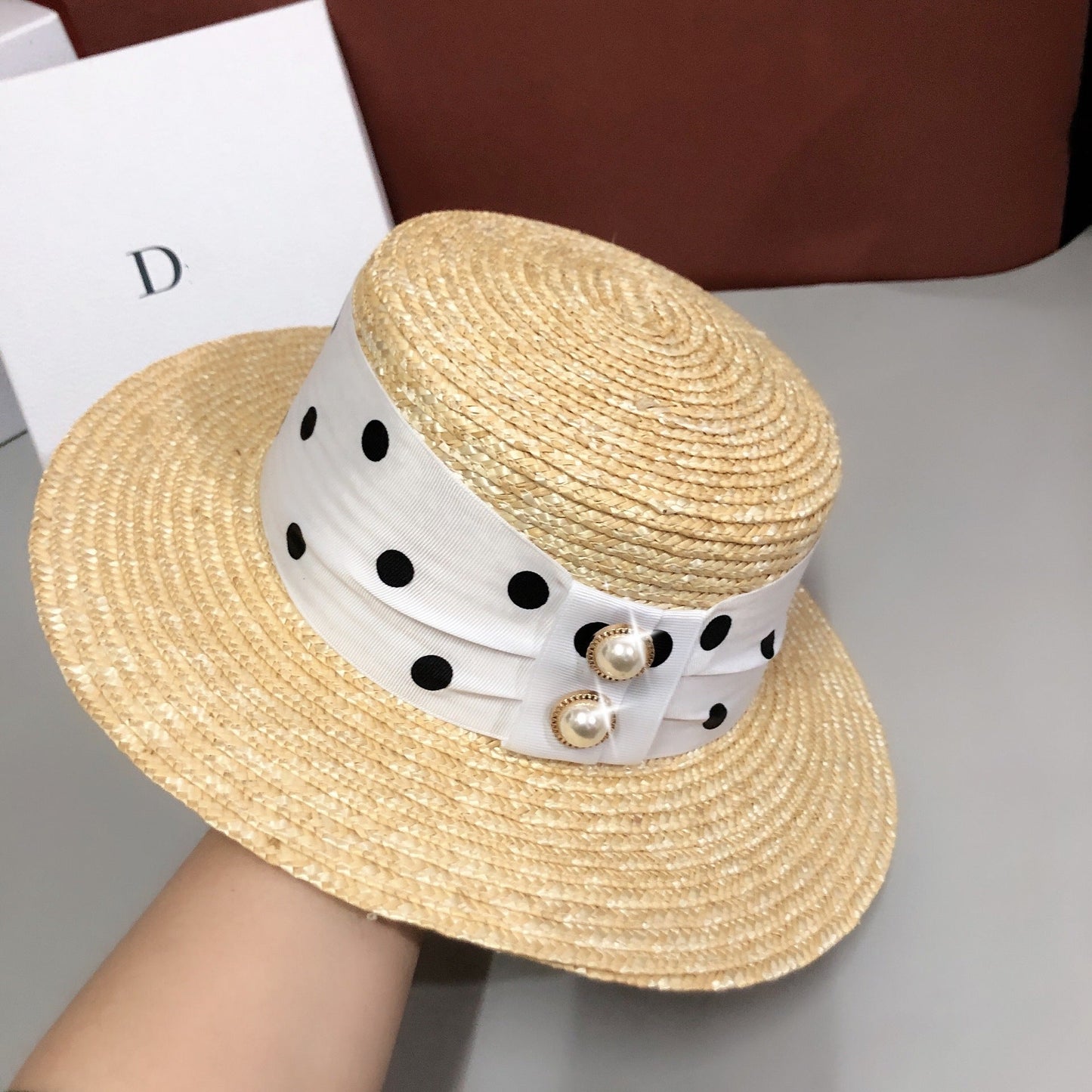 Cute Polka Dot Straw Hat - Urban Caps