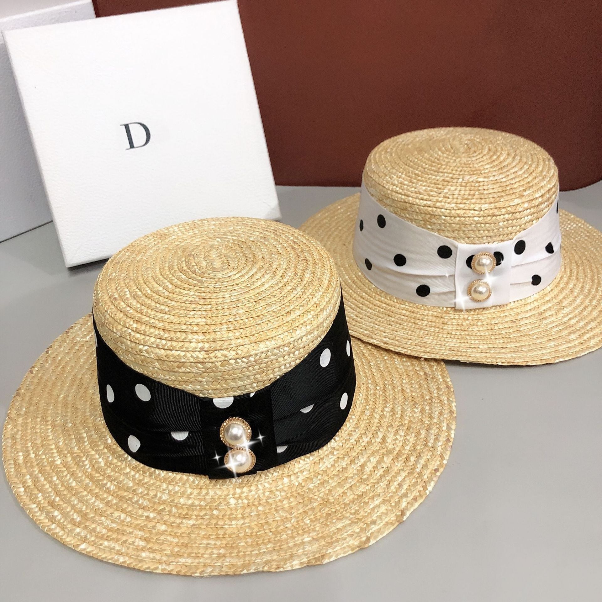 Cute Polka Dot Straw Hat - Urban Caps