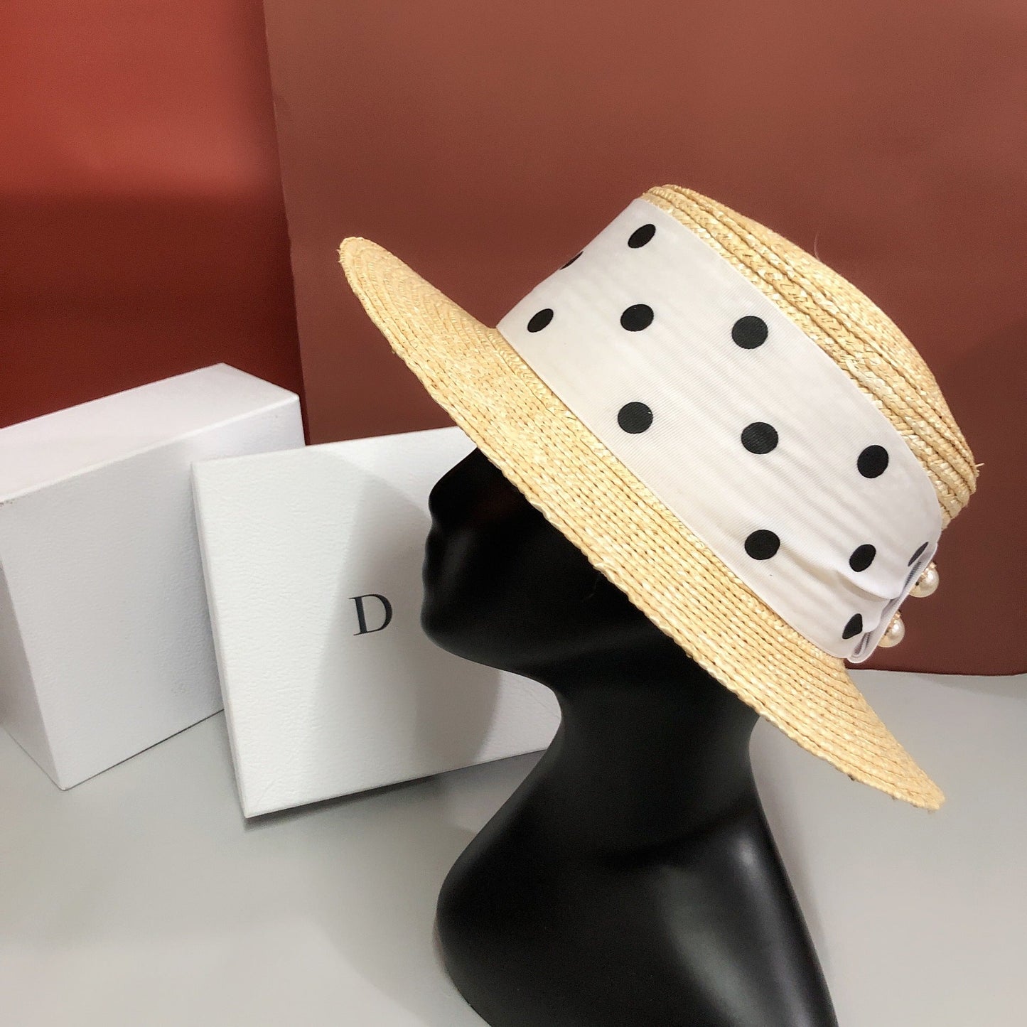 Cute Polka Dot Straw Hat - Urban Caps