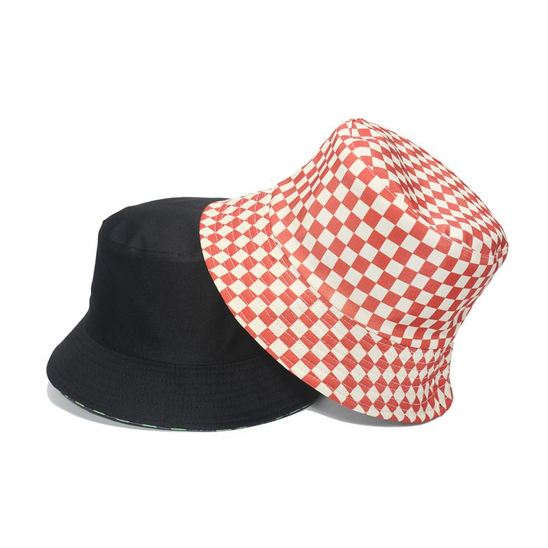 Fashion Personality Black And White Checkerboard Plaid Fisherman Hat Fedoras Hat - Urban Caps