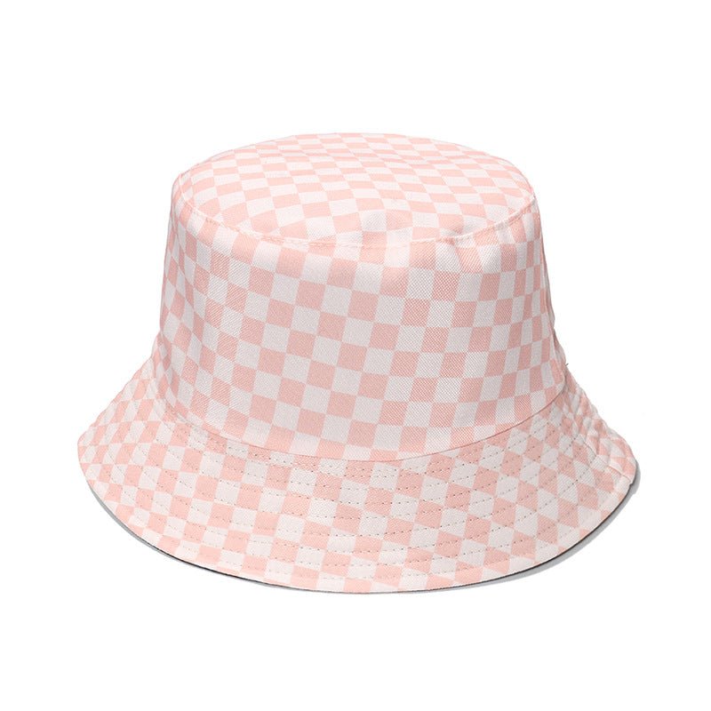 Fashion Personality Black And White Checkerboard Plaid Fisherman Hat Fedoras Hat - Urban Caps