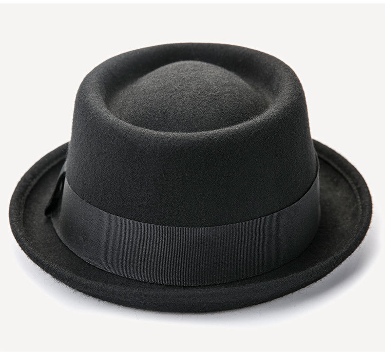 Fashionable And Simple Men's Warm Fashion Woolen Fedoras Hat - Urban Caps