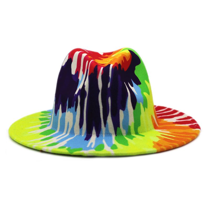 Felt Hat Spring And Autumn Pattern Top Hat Fedoras Hat - Urban Caps