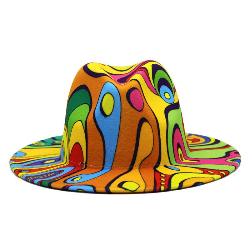 Felt Hat Spring And Autumn Pattern Top Hat Fedoras Hat - Urban Caps