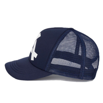 Flat Along The Letters Weave Dome Baseball Cap Mesh Breathable Flat Cap - Urban Caps