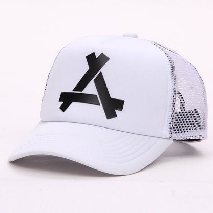 Flat Along The Letters Weave Dome Baseball Cap Mesh Breathable Flat Cap - Urban Caps