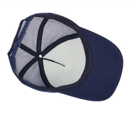Flat Along The Letters Weave Dome Baseball Cap Mesh Breathable Flat Cap - Urban Caps