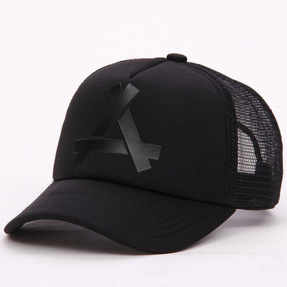 Flat Along The Letters Weave Dome Baseball Cap Mesh Breathable Flat Cap - Urban Caps
